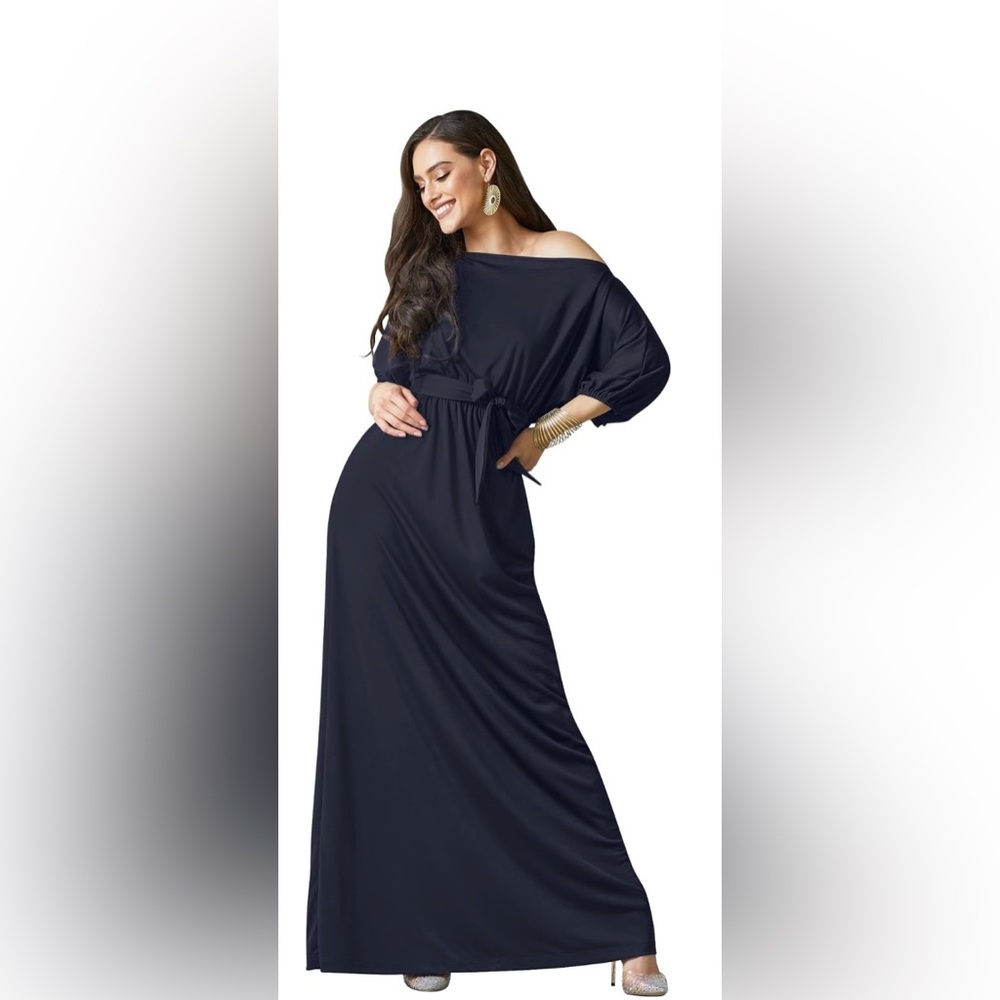 KOH KOH NWT Off-Shoulder Maxi Dress Black size 1